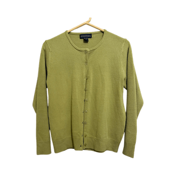 Green 100% cashmere cardigan