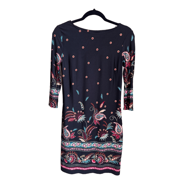 Black patterned mini dress