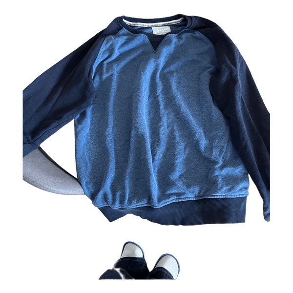 Blå raglan sweatshirt