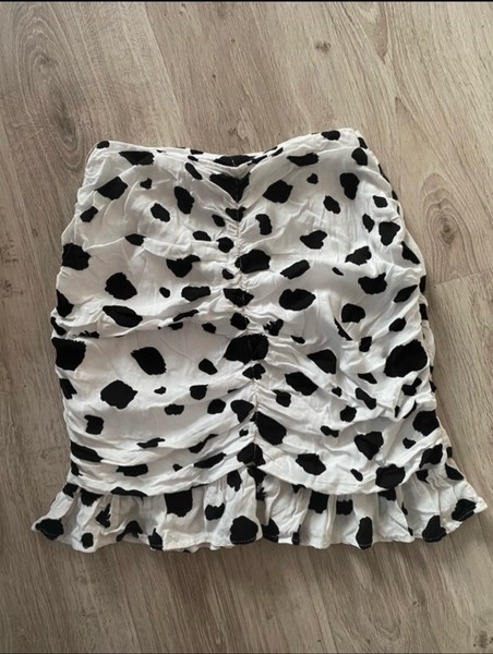 Cow print mini skirt