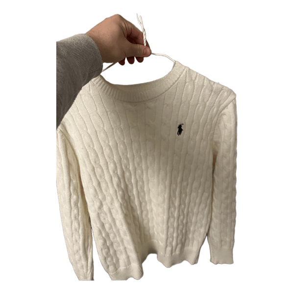 Valkoinen Polo Ralph Lauren palmikkoneule