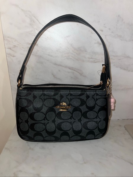 Black patterned shoulder bag