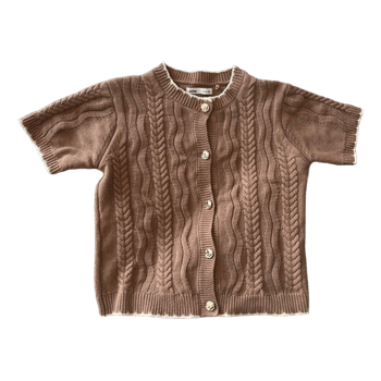 Brown cable knit cardigan