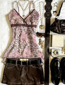 Pink leopard print camisole
