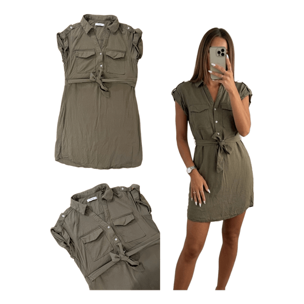 Reserved khaki shirt dress