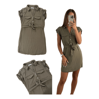 Reserved khaki shirt dress