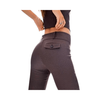 Brown pinstripe flared pants