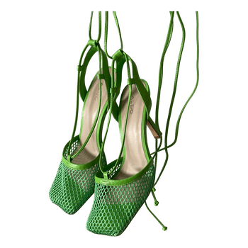 Aldo green mesh heels