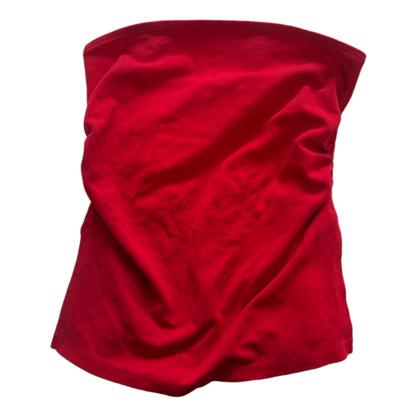 Rød stropløs top