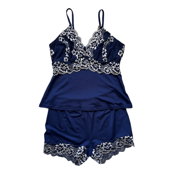 Blue lace pajama set