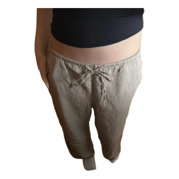 Beige hør-bukser