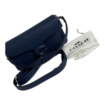 Blue leather shoulder bag