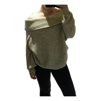 Beige off-shoulder neulepaita