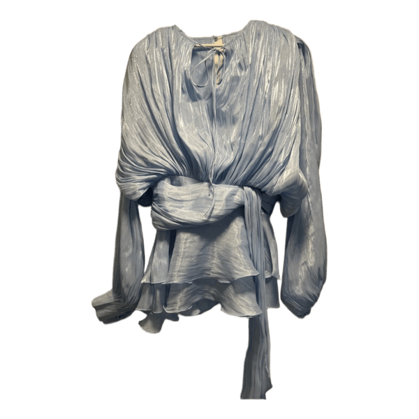 Light blue pleated mini dress