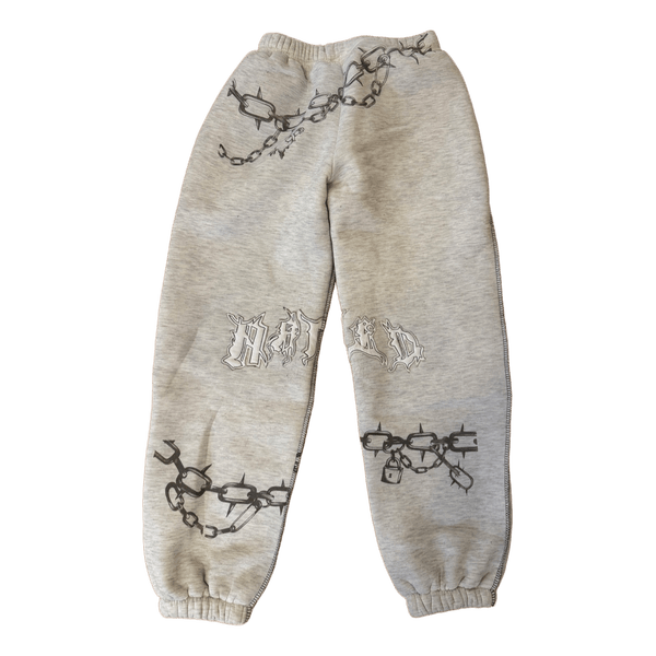 Graue Jogginghose mit Print | S