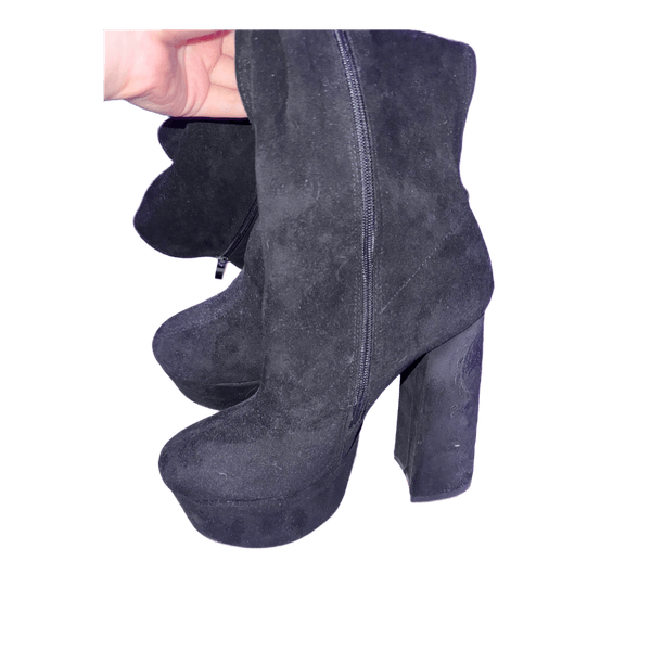 Black platform boots