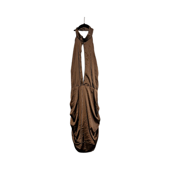 Brown halter neck dress
