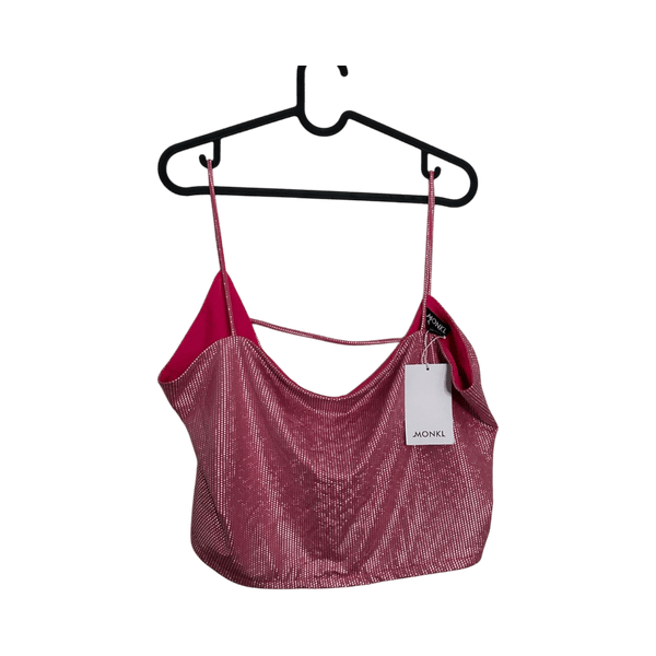 Pinkki glitter hihaton toppi