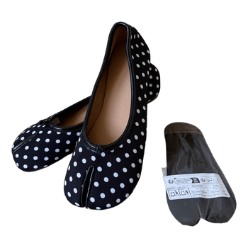 Polka dot tabi flats