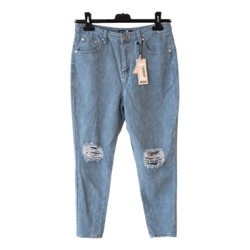 Boohoo Blue džinsai su skylėmis UK10 nauji su etikete