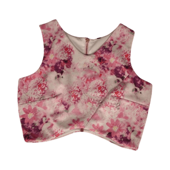 Pink floral crop top