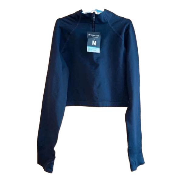 Black zip-up sports top