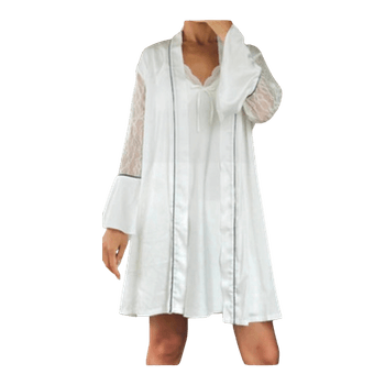 White lace robe
