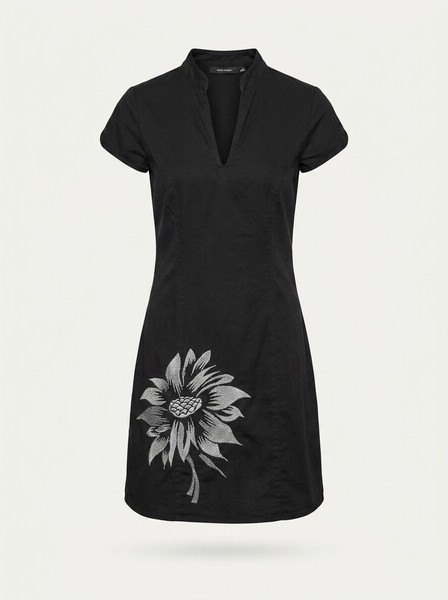 Black floral short dress