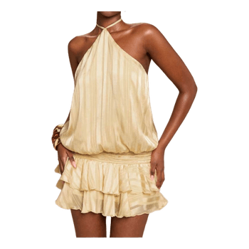 Cream striped halter dress
