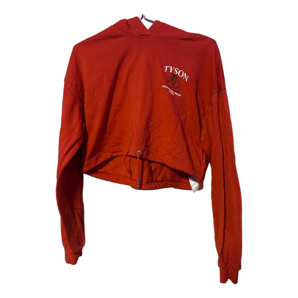 Red cropped hoodie