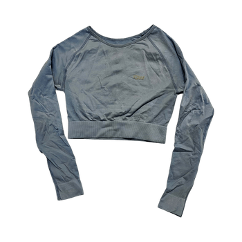 Light blue long sleeve crop top