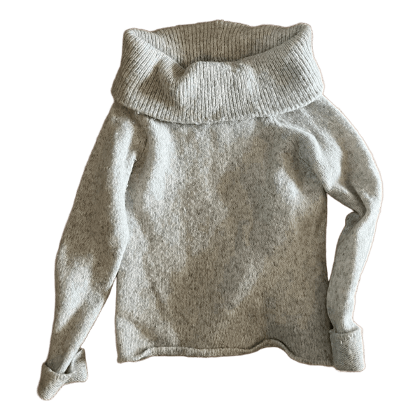 Grå stickad polotröja Gina Tricot