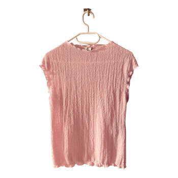 Pink textured sleeveless top