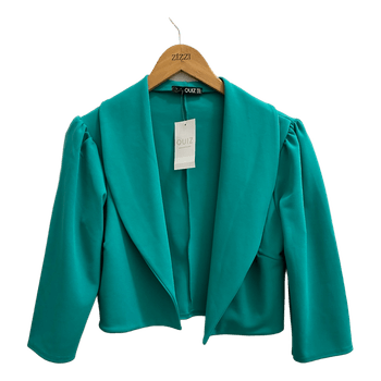 Green cropped blazer