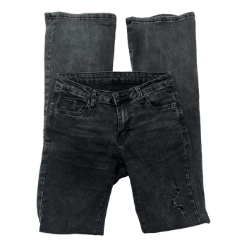 Grey distressed washed jeans