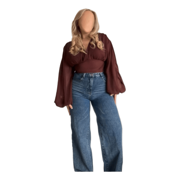 Burgundy long sleeve blouse