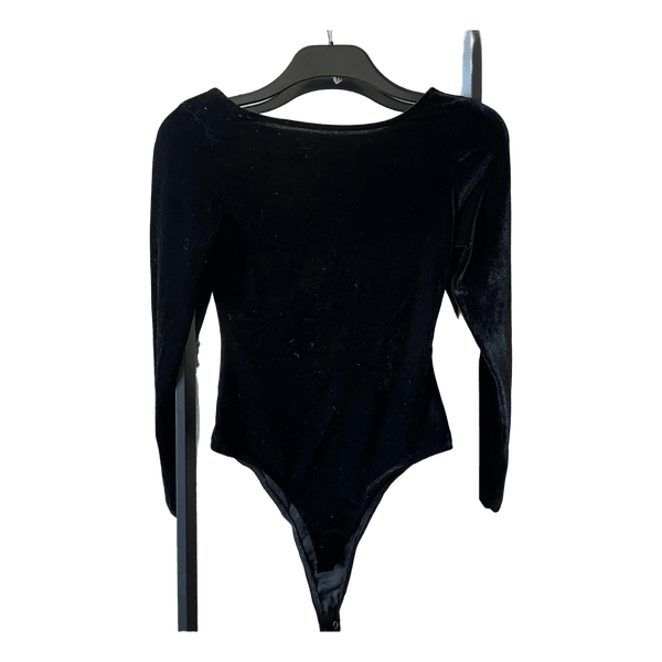 Black velvet bodysuit