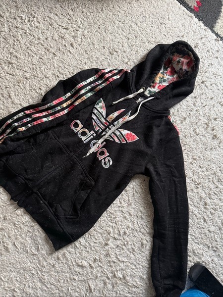 Adidas floral zip hoodie
