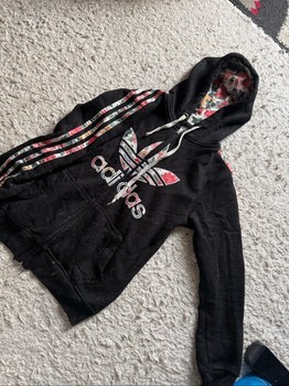 Adidas floral zip hoodie