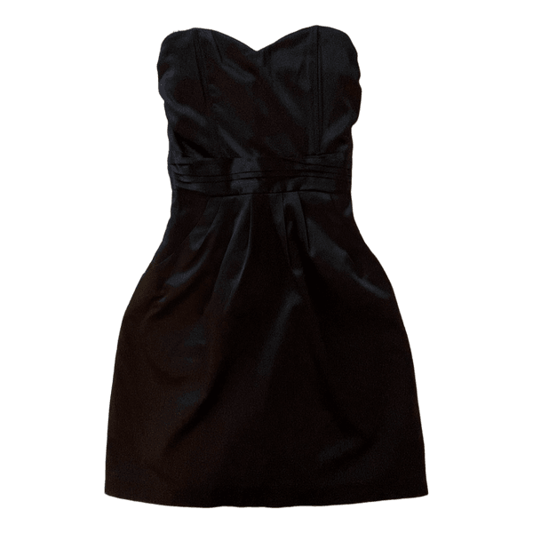 Black strapless mini dress