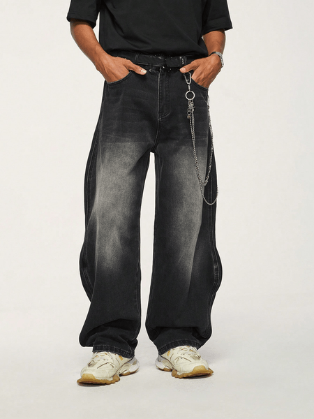 Bleach wash jeans