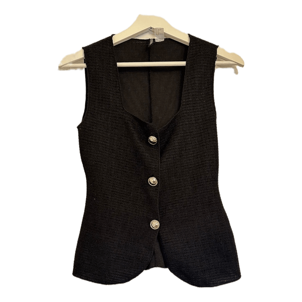 Sort tweed vest