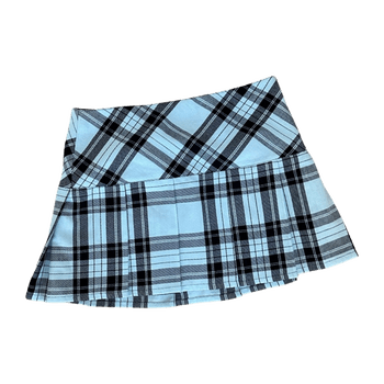 Plaid pleated mini skirt