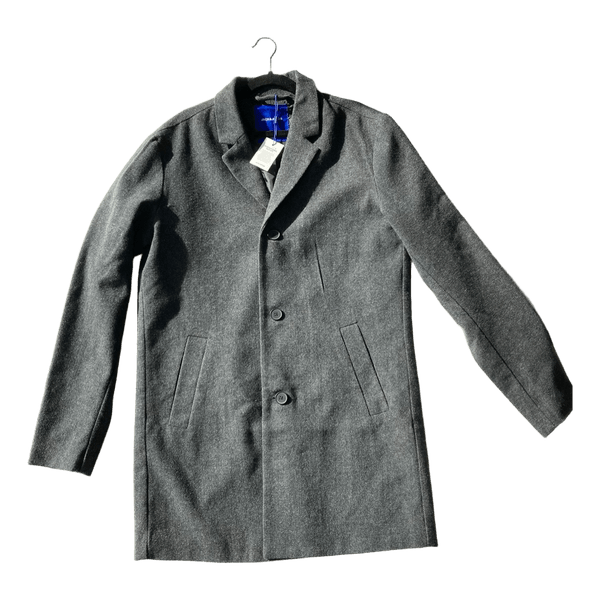 Harmaa Jack & Jones päällystakki
