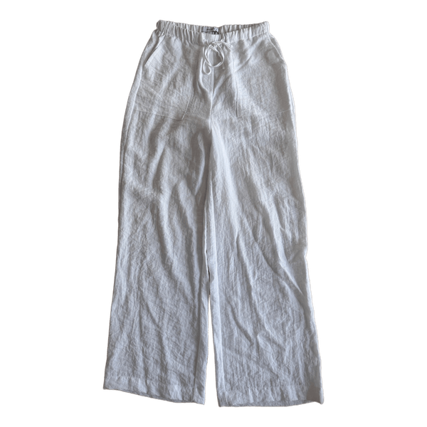 White wide trousers for summer