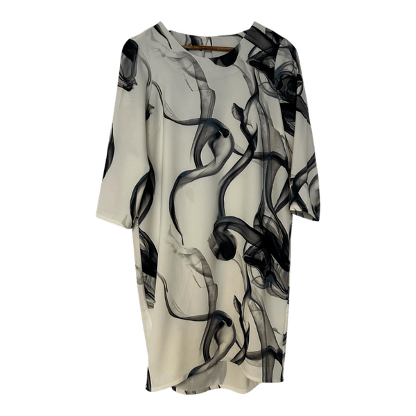Abstract print shift dress36/38 str.