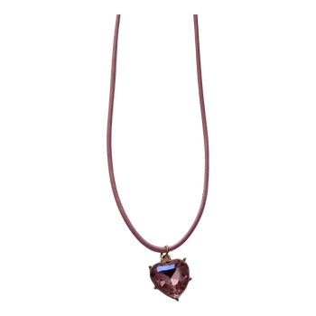 Vaaleanpunainen sydänkaulakoru