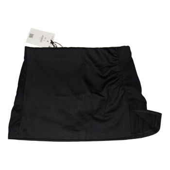 Black ruched mini skirt