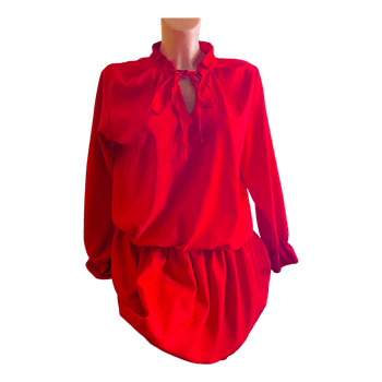 Red long-sleeved blouse
