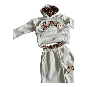 Grey leopard print tracksuit